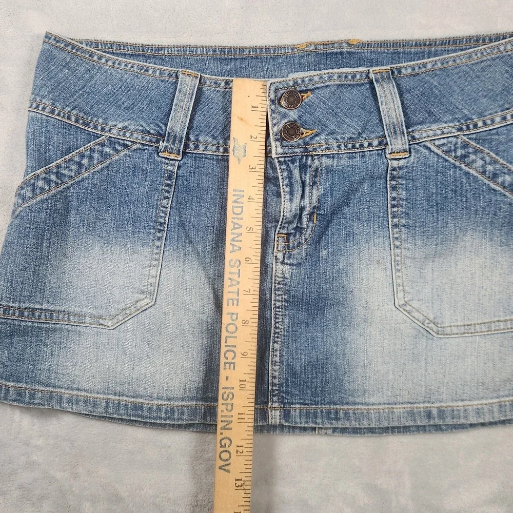 Abercrombie Fitch Jean Micro Mini Skirt sz 10 Low Rise Y2K 90s Skater Retro